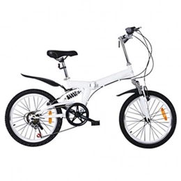 Zhangxiaowei Folding Bike Zhangxiaowei Folding Bike-Lightweight Steel Frame for Children Men And Women Fold Bike20-Inch Bike, White