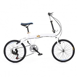 Zhangxiaowei Bike Zhangxiaowei Ultralight Portable Folding Bicycle for Children Men And Women Lightweight Steel Frame Fold Bike20 Inch, White
