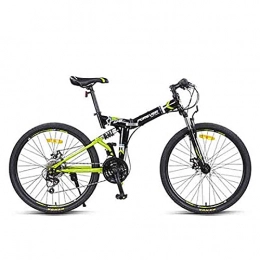 ZHANGYN Folding Bike ZHANGYN 163 Cm Body, Powerful Shock-absorbing Foldable Bike, 24-speed Gearbox, Mountain Bike Foldable Frame, With 25-inch Wheels, Dark Green