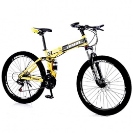 ZHANGYN Bike ZHANGYN Foldable Station Wagon 24 Speed Full Suspension Mountain Bike 15 Inches (about 69 Cm) Large Tire Disc Brake Unisex Style, 173 Cm Body, Easy To Carry