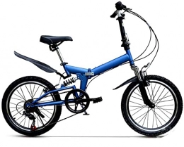 ZHAOJ Folding Bike ZHAOJ Lightweight Folding Bike, Portable Foldable Bicycle, 20-Inch Wheels, with Featuring Front and Rear Fenders and 6-Speed Drivetrain for City Riding Commuting and Walking to Work Bike Suspension
