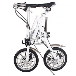 ZHAORLL Folding Bike ZHAORLL Aluminum Alloy 14 Inch Folding Bicycle Mini Adult Male And Female Shifting Seconds Folding Bicycle D70*H95CM, White, 14Inchwheel