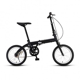 ZHEDYI Folding Bike ZHEDYI 16in Adult Bicycle Light Folding Bike, Single Speed Cruiser Bicycles, Urban Commuter Unisex Office Worker Bikes, Student Riding Bicycle，Bicycle Seats for Comfort (Color : Black, Size : 16in)