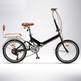 ZHEDYI Bike ZHEDYI 20-inch Rim Adult Folding Bike, 6-speed Cycling Bikes Cruiser Bicycle, Lightweight City Bicycles, Foldable Compact Bike, Man, Woman, Office Worker, Student, Commuter Bikes