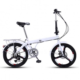 ZHEDYI Bike ZHEDYI 20in Folding Bike, 7-speed City Bicycle Women's Bike, Compact Road Bike Comfortable Cruiser Bicycles for Men, Used for Commuting, Camping Travel (Color : White, Size : A)