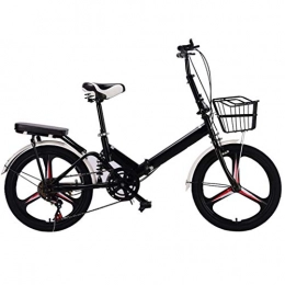 ZHEDYI Bike ZHEDYI 20in Folding Bike Bicycle, Speed-variable Shock-absorbing Adult Bicycles, Ultra-lightweight Bikes, Suitable for Young Men and Women Students Bicycle, Sensitive Braking (Color : Black)