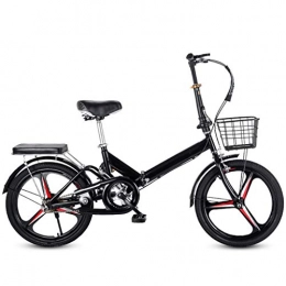 ZHEDYI Bike ZHEDYI 20in Single-speed Bicycle Folding Bike, Shock-absorbing Lightweight Portable Steel Cruiser Bikes, Rear Brake Female Adult Male Student City Commuter Bicycles, Weight 13kg