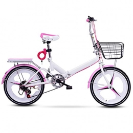 ZHEDYI Bike ZHEDYI 20in Variable Speed Commuter Folding Bike，Womens Bike, High Carbon Steel Frame Shock Absorber Bikes, Rear Frame, Lightweight City Bicycle, Bicycle Seats for Comfort，bike Basket