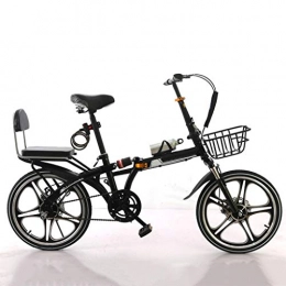 ZHEDYI Folding Bike ZHEDYI 20in Wheel Single Speed Free Installation City Bicycle, Women's Bicycle Folding Bike with Steel Wire Basket and Water Bottle Holder, Suitable for Students, Office Workers, Portable Bicycles