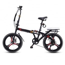 ZHEDYI Folding Bike ZHEDYI 20in7-speed Folding Bike Bicycle, Women's Ultra-light Portable Bicycles, Adult Small Wheel Mini Bikes, Ergonomic Bicycle Seats for Comfort, Thickened Rear Seat, High Carbon Steel Frame