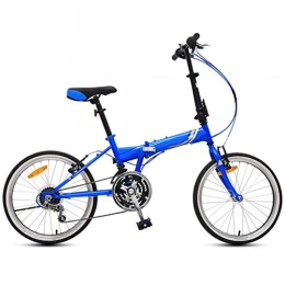 ZHEDYI Folding Bike ZHEDYI 21-speed Bike, 20-inch Folding Bike, Adult Cruiser Bicycle, Bikes for Women，ladies Student Beginner Bike, Mountain Bike，Youth Light Steel Frame Bike (Color : 21-speed blue, Size : 20inch)
