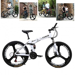 ZHIPENG Bike ZHIPENG 26-Inch Mountain Bikes Folding Bike Variable Speed Bike, Convenient Folding Design, Easy To Fold, Easy To Place, White