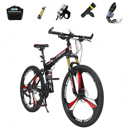 ZHIPENG Folding Bike ZHIPENG Folding Bicycle 26-Inch Off-Road Mountain Bikes 27-Speed Variable Speed Bicycle, Compact Folding, Can Be Placed in The Trunk, Black