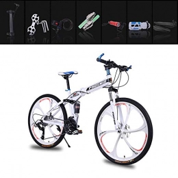 ZHIPENG Folding Bike ZHIPENG Folding Mountain Bike 26-Inch Adult Bikes Variable Speed Bike, Quick Folding in Eight Seconds, Easy To Carry, Small Footprint, White