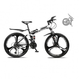 ZHIPENG Bike ZHIPENG Portable Folding Bike, 26-Inch Full Suspension Mountain Bike, Adult Variable Speed Bike, 8 Seconds Fast Folding, Easy To Carry, Black