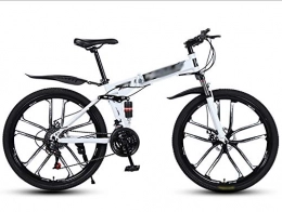 ZHONGXIN Folding Bike, 26 Inch Folding Mountain Bike, City Bicycle Bike, Steel Frame Dual Disc Brake Folding Bike (A3,21 speed)