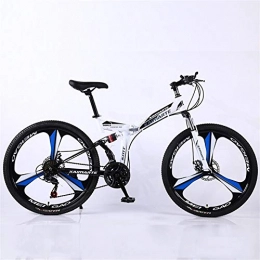 ZHTX Bike ZHTX Road Bikes Racing Bicycle Foldable Bicycle Mountain Bike 26 Inch Steel 21 / 24 / 27 / 30 Speed Bicycles Dual Disc Brakes (Color : White, Size : Three cutter wheels)