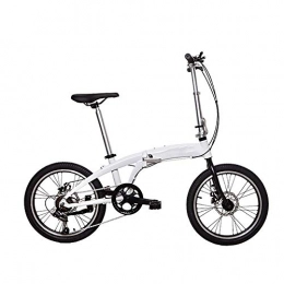 Zixin Bike Zixin Folding Bike for Ladies and Men, 20 Inch Foldable Bicycle, Folding Bike for Adults Suitable for Men Women Maximum Load 110Kg (Color : White, Size : 20 inches)