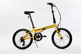 ZiZZO Folding Bike ZiZZO Campo 20 inch Folding Bike with Shimano 7-Speed, Adjustable Stem, Light Weight Aluminum Frame (Yellow)