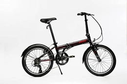 ZiZZO Folding Bike Zizzo Via 20” Folding Bike-Lightweight Aluminum Frame Genuine Shimano 7-Speed 26lb (Black)