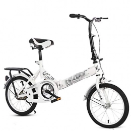 ZL Folding Bike ZL Lightweight Durable Outdoor City Riding Bicycle, Single-Speed Featuring Low Step Urban Riding Bicycle, Folding Mountain Bikes For Adult Women 20 Inch (Color : White)