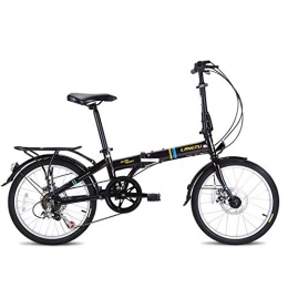 ZLXLX Folding Bike ZLXLX Aluminum Alloy Bicycle 20 inch Folding Bicycle Double Disc Brake for Adults Can Travel Around The City or Near You, Perfect for Commuting, Cycling in The Park, Outdoor Etc / Black