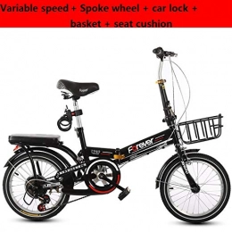ZLXLX Folding Bike ZLXLX Folding Bicycle 16 / 20 inch Ultra Light Portable Speed Change Male and Female Students Adult Lightweight Bicycle Folding Bicycle, Suitable for Commuting, Traveling, Shopping, Sports, Etc.