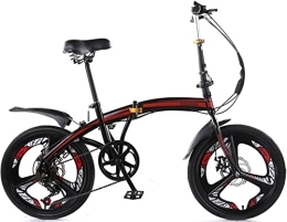 ZLYJ Folding Bike ZLYJ 20 Inch Bicycle Mountain Bikes 6 Level Shifting, Thickened Carbon Steel Material, Quick Folding Ergonomic For Adults A, 20inch