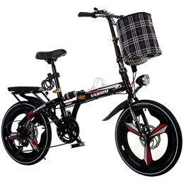 ZLYJ Bike ZLYJ Adult Foldable Bike, Unisex Folding Bike Lightweight and Sturdy Folding Bike, 20 Inch Displacement Leisure Bike City Folding Bike B, 20 in