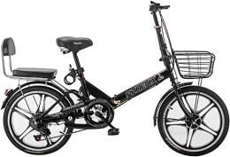 ZLYJ Bike ZLYJ Folding Bike, 20 Inch Light Aluminum Folding City Bike, Quick Folding System, Ultra-Light Portable Bike for Student Adults Black