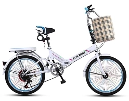 ZLYJ Bike ZLYJ Folding City Bike, Ultralight Portable Folding Bike, Retro Style City Bikes Foldable Trekking Bike Light Bicycle, Adult Outdoors Riding Excursion D, 20 in