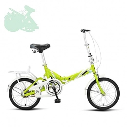 zmigrapddn Bike zmigrapddn Folding Adult Bicycle, 16 Inch Young Men and Women Ultra-Light Portable Mini Bicycle Shock Absorber Spring Widened Comfortable Seat (Color : Green)
