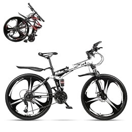 zmigrapddn  zmigrapddn Folding Adult Bicycle, 24 Inch Variable Speed Mountain Bike, Double Shock Absorber Compatible with Men and Women, Dual Discbrakes, 21 / 24 / 27 / 30 Speed Optional (Color : Black, Size : 24)