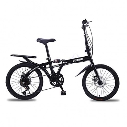 ZPEE Folding Bike ZPEE Ultra-light Dual Disc Brake Foldable Bike, Carbon Steel Shock Speed Mountain Bike, 7 Variable Speed Foldable Bike For Children Men Womens