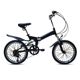 ZQNHXY Bike ZQNHXY Folding Bike City Bike, Man, Woman, Child One Size Fits All 6 speed Gears, 20-inch Folding bike, Lightweight aluminum frame Shock absorption, Black