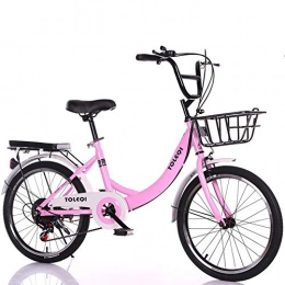 ZQNHXY Folding Bike ZQNHXY Women's NOT Folding Bike Light Work Adult Ultra Light Variable Speed Portable Adult 16 / 20 / 24 inch Student Bike, Pink, 20" variable speed