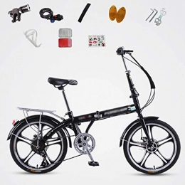 ZRN Bike ZRN Foldable Bike 20-inch Variable Speed Adult Bicycle Ultra-light Portable Double Disc Brake Carbon Steel Off-road Outdoor City Cycling Travel
