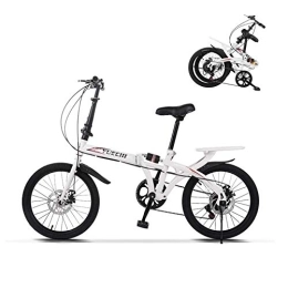 ZSMLB Folding Bike ZSMLB Adult Road Bikes Mountain Bikes20in City Folding Compact Suspension Bike, 7-Speed, Disc Brake, High Tensile Steel, City commuters for Adult Men and Women Teens