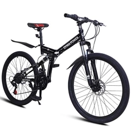 ZSMLB Bike ZSMLB Adult Road Bikes Mountain Bikes26 inch Folding Mountain Bike, 21 Speed Carbon Steel Mountain Bicycle for Adults, Non-Slip Bike, with Dual Suspension Frame and Disc Brake for Outdoor