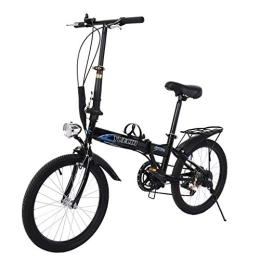 ZSMLB Adult Road Bikes Mountain BikesFolding Bikes 20 inch 7 Speed ??ini Protable City Coummter Bike Leisure Lightweight Aluminum Frame Bicycles High Tensile Complete Cruiser Bikes with V Bra