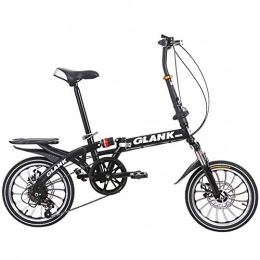ZTIANR Bike ZTIANR Folding Bicycle, 20" 6-Speed Folding Foldable Bike Wheel Alloy Lightweight Commuter City Caravan Bicycle, Black