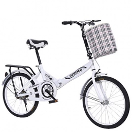 ZTIANR Bike ZTIANR Folding Bicycle, 20" Folding Foldable Bike Wheel Alloy Lightweight Commuter City Caravan Bicycle, White