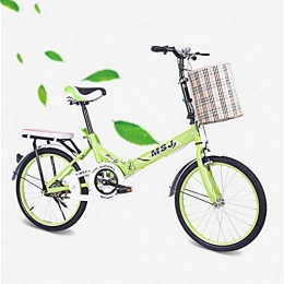 ZTIANR Bike ZTIANR Folding Bicycle, 20 Inch Folding Bike High Carbon Steel Frame Class Ultra Light Portable City Bicycle 4 Colors, Green