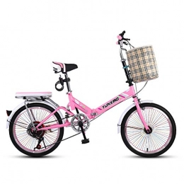 ZTIANR Folding Bike ZTIANR Folding Bicycle, 20 Inch Wheels Bicycle Cycle Folding Bike Adult Ultralight Portable Bike Youth Student Bicycle, Pink