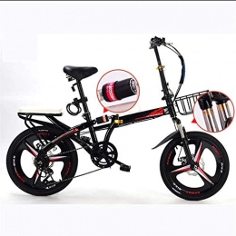 ZUOAO Bike Zuoao Foldable aluminum alloy bicycle lightweight adjustable height variable speed portable adult children bicycle, Black
