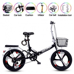 ZWFPJQD Bike ZWFPJQD glj 20 Inch Folding Mountain Bike, Damping Bicycle Unisex With High Resistance Spring, Strong Bearing Capacity, Safe And Sensitive Brake / Black / Variable speed