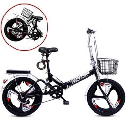 ZWFPJQD Folding Bike ZWFPJQD glj 20-Inch Folding Speed Bicycle, Mountain Bike, Damping Bicycle Unisex, Folding Bicycle with Double Disc Brake, Adult Bicycle / Black / Variable speed