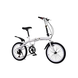  Folding Bike zxc Bicycle 20-Inch 6-Speed Folding Bicycle High-Carbon Steel Paint Frame Compact Pedal Adult Bike (Rojo)