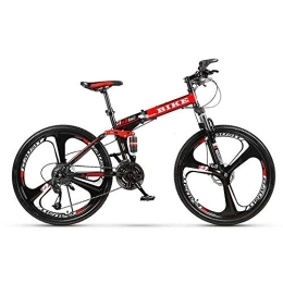 ZXM Bike ZXM Foldable MountainBike 24 / 26 Inches, MTB Bicycle with 3 Cutter Wheel, Black&Red