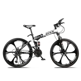 ZXM Folding Bike ZXM Foldable MountainBike 24 / 26 Inches, MTB Bicycle with 6 Cutter Wheel, White